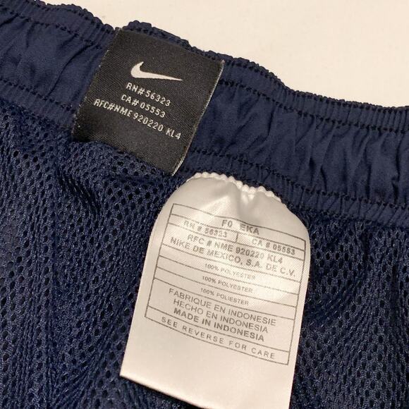 Nike 90s 2000s Vintage Basketball pants ankle zip navy embroidered swoosh Y2K XL - Picture 10 of 10